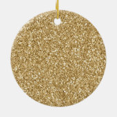 Gold Glitter Heart Keramisch Ornament (Achterkant)