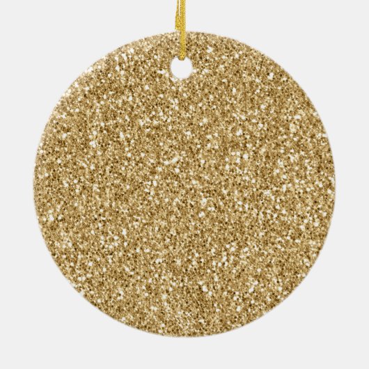 Gold Glitter Heart Keramisch Ornament (Achterkant)