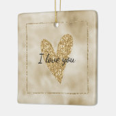 Gold Glitter Heart Keramisch Ornament (Links)