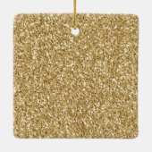 Gold Glitter Heart Keramisch Ornament (Achterkant)