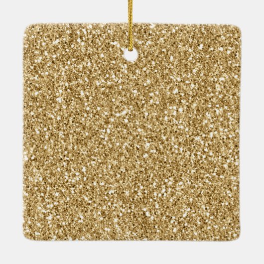 Gold Glitter Heart Keramisch Ornament (Achterkant)