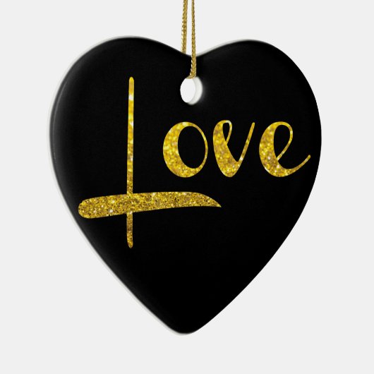 *~* Gold Glitter Heart Love Ornament (Rechts)