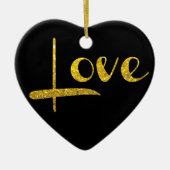 *~* Gold Glitter Heart Love Ornament (Voorkant)