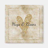 Gold Glitter Heart Magneet (Voorkant)