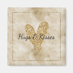 Gold Glitter Heart Magneet