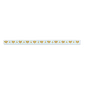 Gold Glitter Heart op Light Blue Grosgrain Lint (Voorkant)