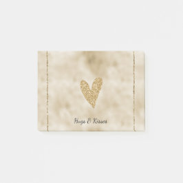 Gold Glitter Heart Post-it® Notes