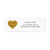 Gold Glitter Heart Return Label (Voorkant)