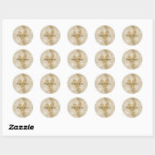 Gold Glitter Heart Ronde Sticker (Vel)