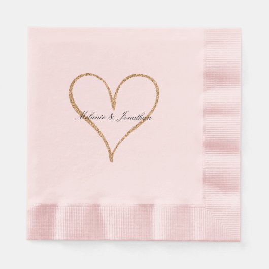 Gold Glitter Heart Servet (Voorkant)