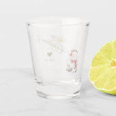 Gold Glitter Heart Snowman Shot Glas (Achterkant)