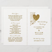 Gold Glitter Heart & Stars Wedding Bi-voudig Progr (Voorkant / Achterkant)