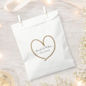Gold Glitter Heart Wedding Favor Bag Bedankzakje (Geknipt)