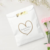 Gold Glitter Heart Wedding Favor Bag Bedankzakje (Gezegeld)