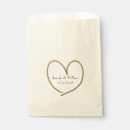 Gold Glitter Heart Wedding Favor Bag Bedankzakje