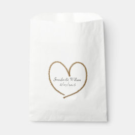 Gold Glitter Heart Wedding Favor Bag Bedankzakje