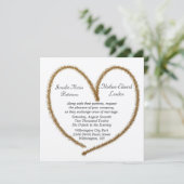 Gold Glitter Heart Wedding Invitation Kaart (Staand voorkant)
