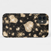 Gold Glitter Hearts Case-Mate iPhone Case (Achterkant (horizontaal))