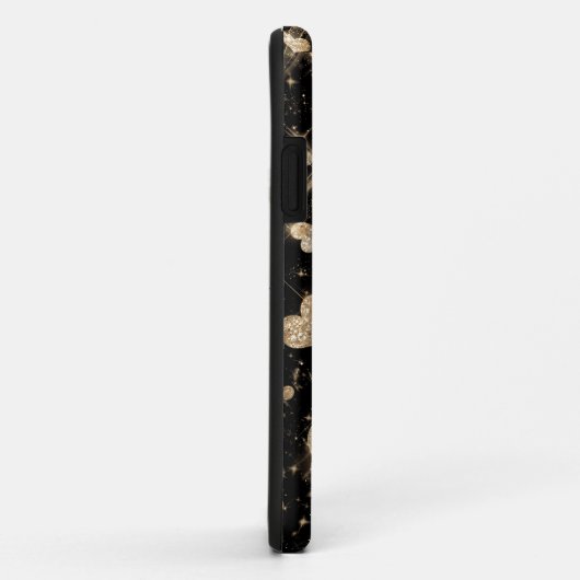 Gold Glitter Hearts Case-Mate iPhone Case (Achterkant/rechts)