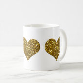 Gold Glitter Hearts Koffiemok (Voorkant rechts)