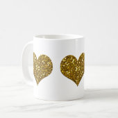 Gold Glitter Hearts Koffiemok (Voorkant links)
