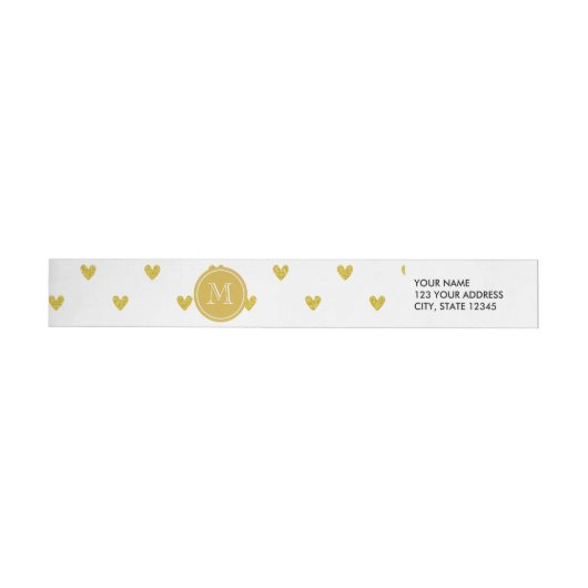 Gold Glitter Hearts met Monogram (Individueel)