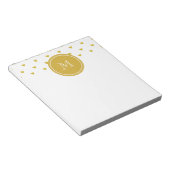 Gold Glitter Hearts met Monogram Notitieblok (Schuin)