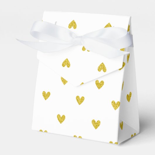 Gold Glitter Hearts Patroon Bedankdoosjes (Voorkant Zijde)