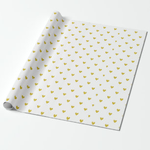 Gold Glitter Hearts Patroon Cadeaupapier