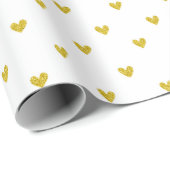 Gold Glitter Hearts Patroon Cadeaupapier (Rol Hoek)