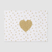 Gold Glitter Hearts Patroon Tissuepapier (Voorkant)