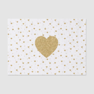 Gold Glitter Hearts Patroon Tissuepapier