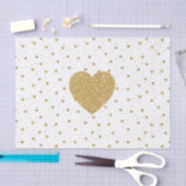 Gold Glitter Hearts Patroon Tissuepapier (Craft)