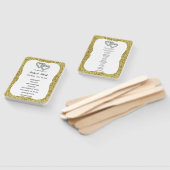 Gold Glitter Hearts Trouwprogramma Fans Handwaaier (Niet-gemonteerd)
