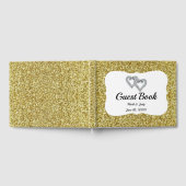 Gold Glitter Hearts Wedding Guestbook Gastenboek (Volledig)