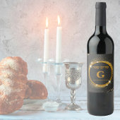 Gold Glitter Hebreeuws Joods past Purim Sameach aa Wijn Etiket