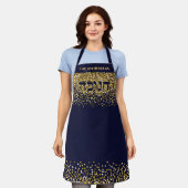 Gold Glitter Hebrew Hanukkah Light-up-nacht Schort (Gedragen)