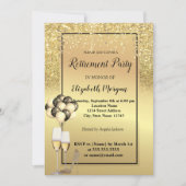 Gold Glitter Heels, Glass, Ballons Retirement Part Kaart (Voorkant)