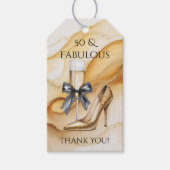 Gold Glitter High Heel 50 & Fabulous Birthday Cadeaulabel (Voorkant)