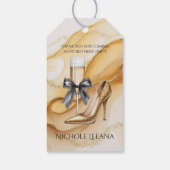 Gold Glitter High Heel 50 & Fabulous Birthday Cadeaulabel (Achterkant)