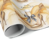 Gold Glitter High Heel 50 & Fabulous Birthday Cadeaupapier (Rol Hoek)