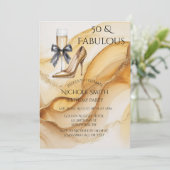 Gold Glitter High Heel 50 & Fabulous Birthday Kaart (Staand voorkant)