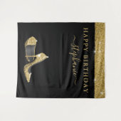 Gold Glitter High Heels - Birthday - achtergrond Wandkleed (Voorkant (horizontaal))