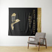 Gold Glitter High Heels - Birthday - achtergrond Wandkleed (In Situ (horizontaal))
