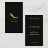 Gold Glitter High Hiel Visitekaartje (Voorkant / Achterkant)