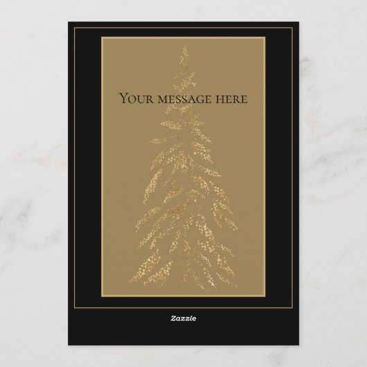 Gold Glitter Holiday Elegant Date Kerstmis Kaart (Achterkant)