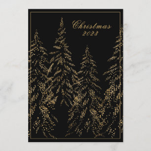 Gold Glitter Holiday Elegant Date Kerstmis Kaart