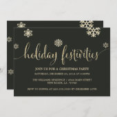 Gold Glitter Holiday Festivals | Uitnodigingen (Voorkant / Achterkant)
