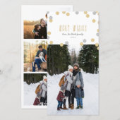 Gold Glitter Holiday-fotokaart Feestdagenkaart (Voorkant / Achterkant)