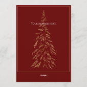 Gold Glitter Holiday Trees Elegant kerstKaart (Achterkant)